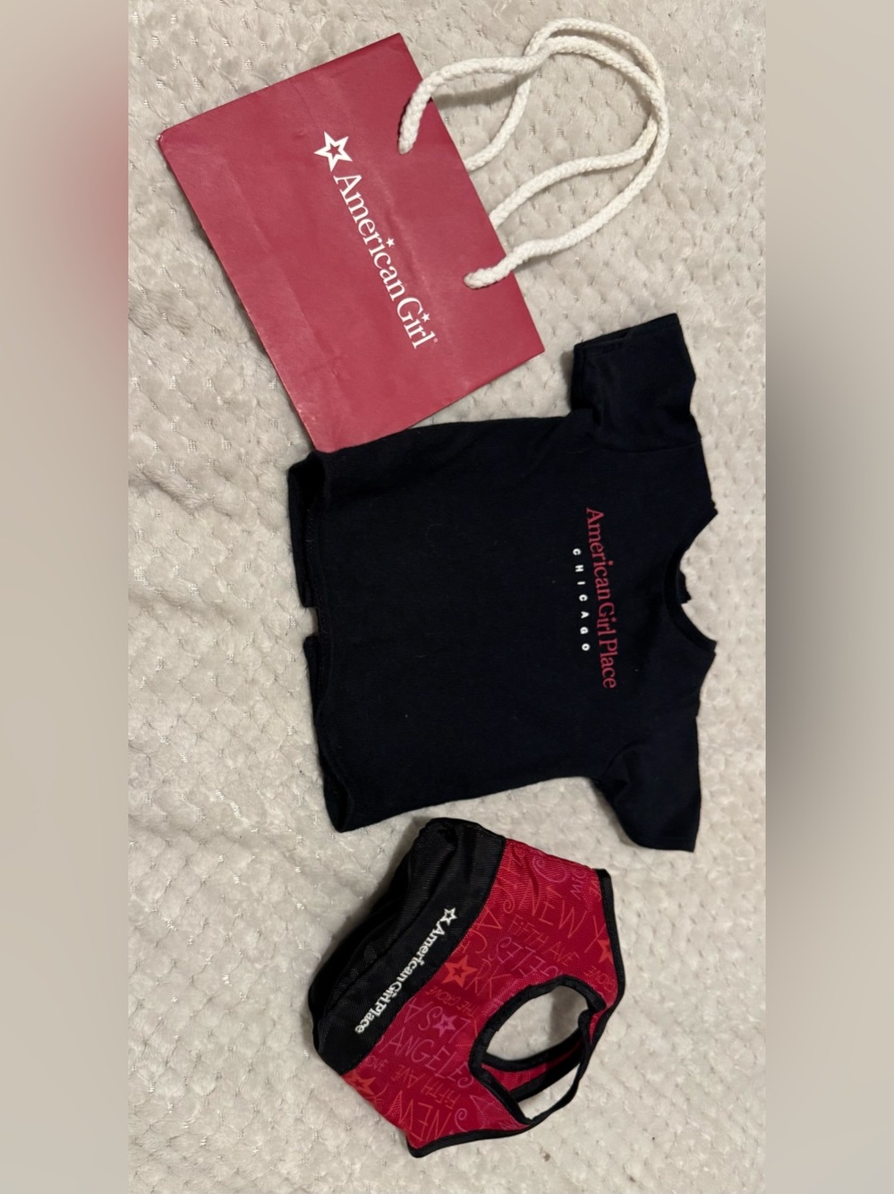 American Girl Place Chicago Shirt Mini Backpack & Gift Bag Souvenir Lot